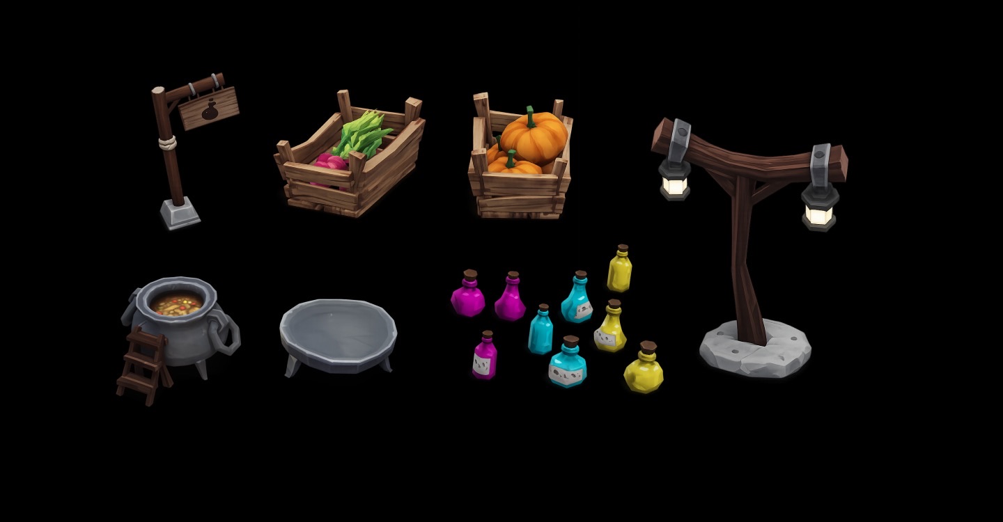 Props selected for the Shaman's environment