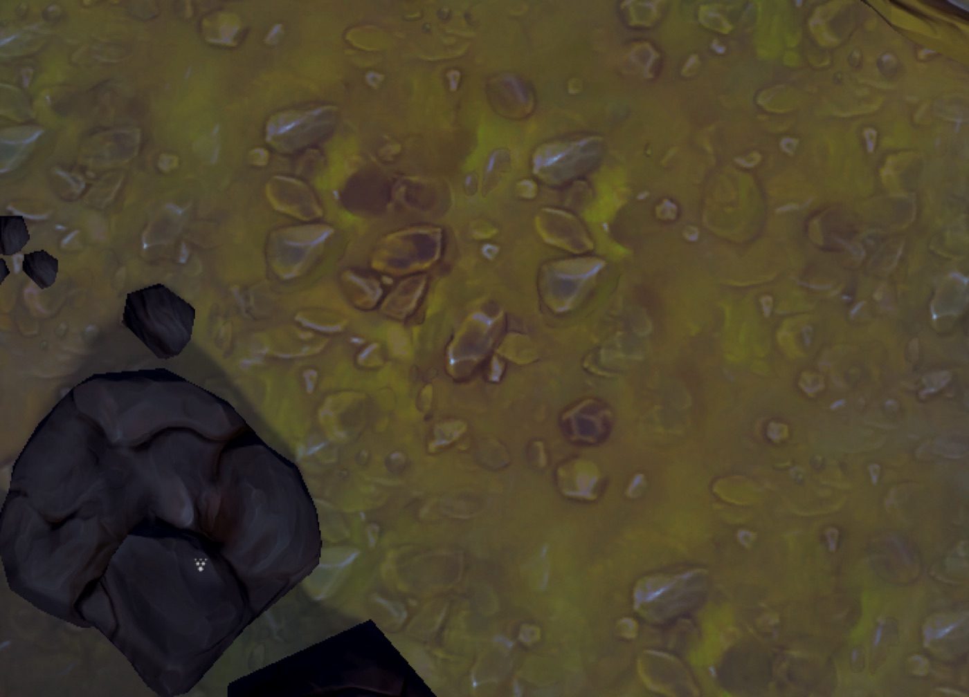 Close-up of the painted ground texture